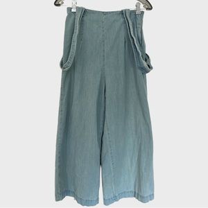 COURTSHOP denim pants with suspender strings - size M